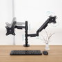 TooQ DB1427TN-B Support de Table pour 2 Écrans 17" à 32" Noir, Bras Articulé, Rotation, Inclinaison, VESA 75/100