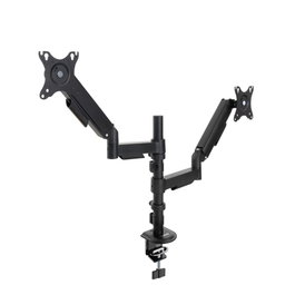 TooQ DB1427TN-B Support de Table pour 2 Écrans 17" à 32" Noir, Bras Articulé, Rotation, Inclinaison, VESA 75/100