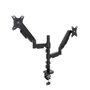 TooQ DB1427TN-B Support de Table pour 2 Écrans 17" à 32" Noir, Bras Articulé, Rotation, Inclinaison, VESA 75/100