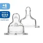 Dodie Tétines Sensation+ Anti-Coliques Plate Col Large Débit 4, pour liquides épais, 6 mois et +, Lot de 2