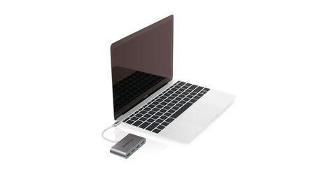 IOGEAR HUB-C Hub USB-C vers 4 ports USB-A 3.0 - Adaptateur Compact pour Ordinateur Portable, MacBook, Chromebook - Transfert à 5 Gbps, Plug-and-Play