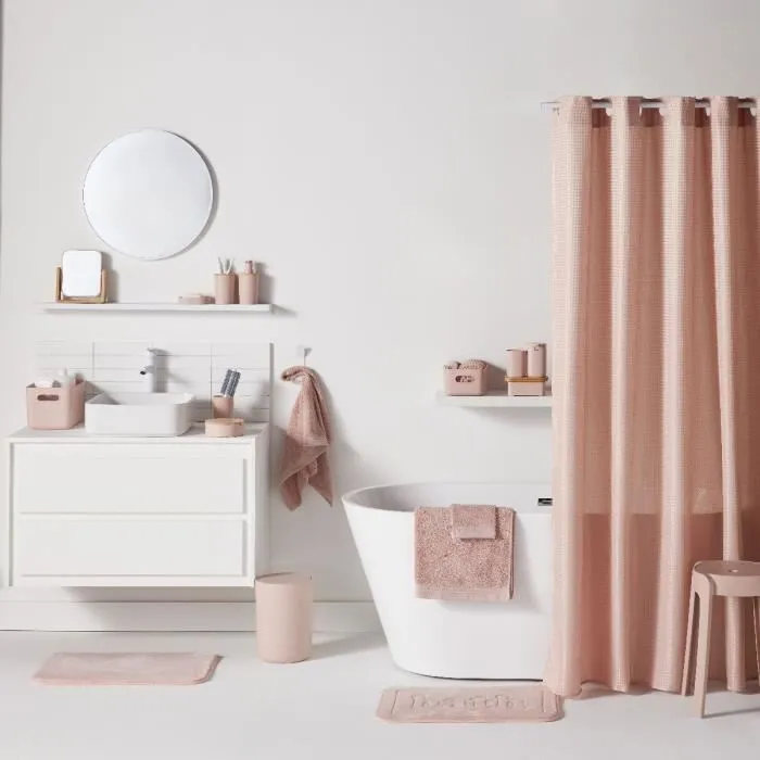 Today Lot de 6 Accessoires Salle de Bain Utility - Distributeur de Savon, Gobelet, Porte-Brosse à Dents, Porte-Savon, Brosse WC, Poubelle 7L - Rose