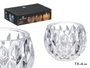 Giftdecor Porte-bougie en verre diamant transparent 7,5x6,5x7,5 cm (Set de 24)