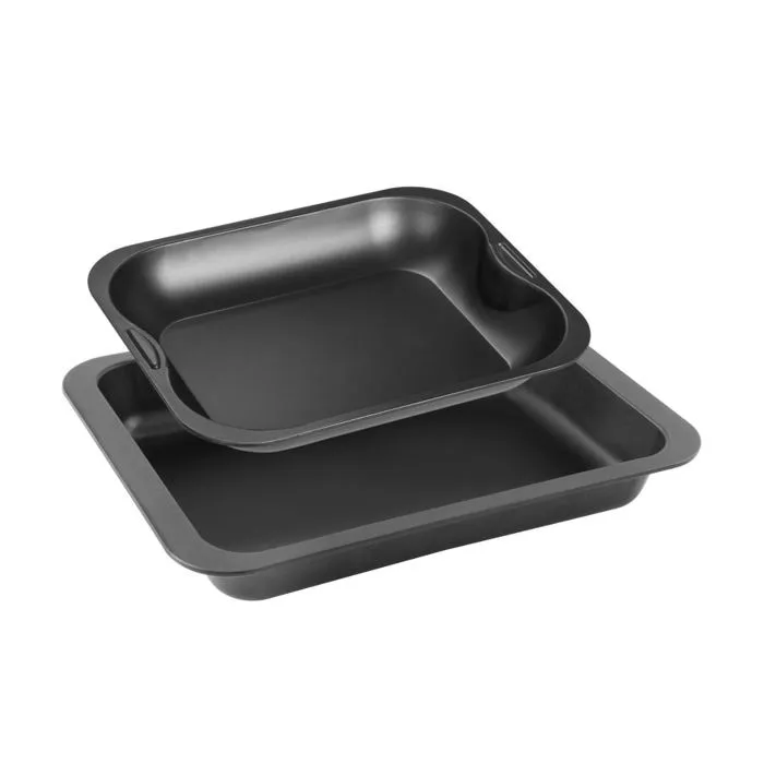 Zenker - Ensemble de 2 plats rectangulaires pour four - Antiadhésif - 37 x 27 cm et 28 x 23 cm - Idéal pour gratins et batch cooking Zenker - Ensemble de 2 plats rectangulaires pour four - Antiadhésif - 37 x 27 cm et 28 x 23 cm - Idéal pour gratins et batch cooking