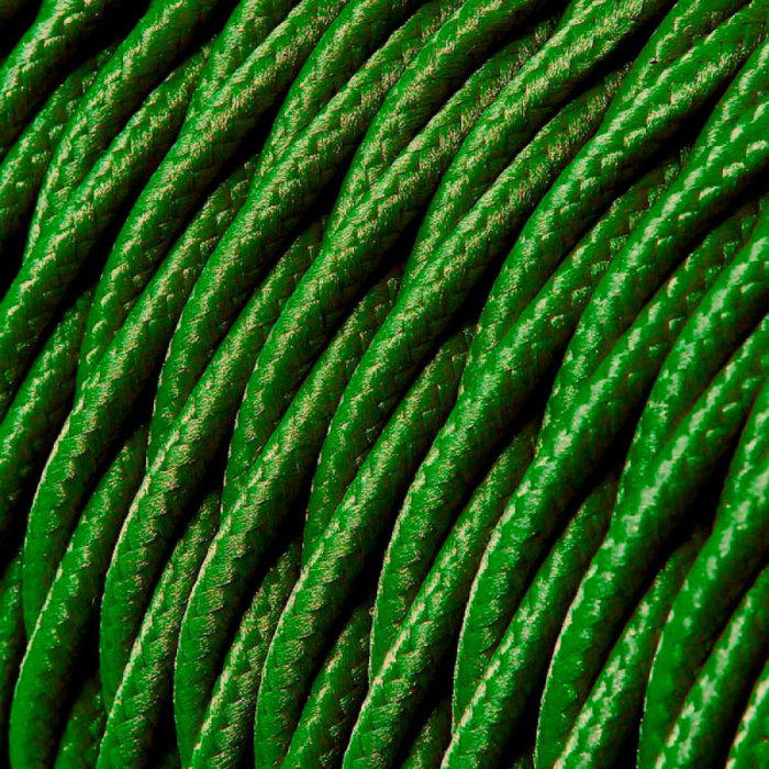 Edm Carrete de câble textile tressé H03VV-F 2 x 0,75 mm² vert, 25 m