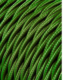 Edm Carrete de câble textile tressé H03VV-F 2 x 0,75 mm² vert, 25 m
