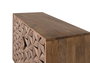 GINER Y COLOMER - Buffet 2 portes en bois de manguier et métal, sculpté à la main - Dimensions avec pattes 17cm - Fermeture magnétique