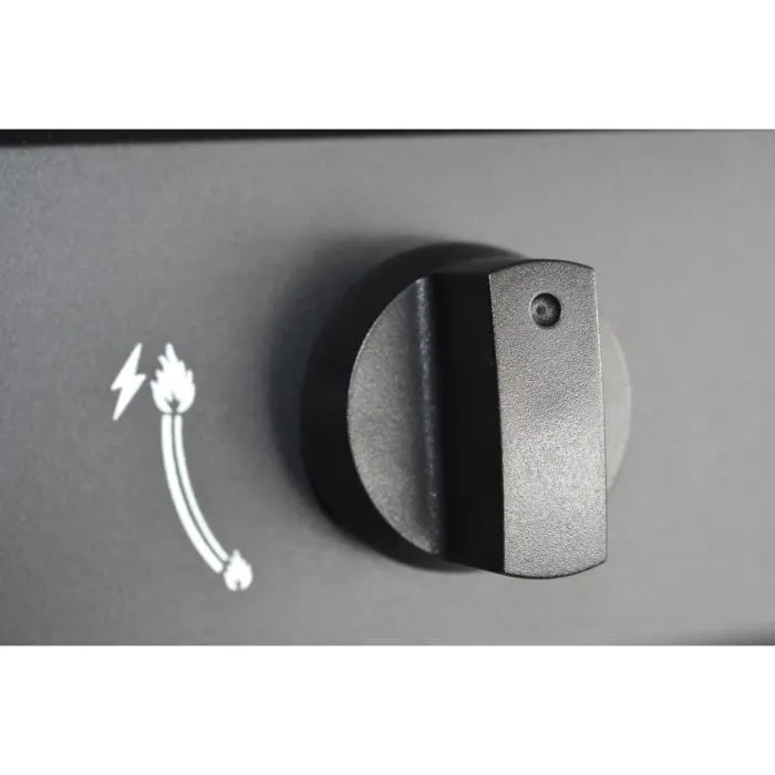 Grill Garden 3B - Barbecue à gaz avec plancha, 3 brûleurs, capot de protection et allumage piézo-électrique - Noir