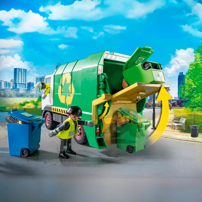 PLAYMOBIL Camion de Recyclage City Life 71234 - Jouet avec Accessoires, Multilingue, dès 4 ans