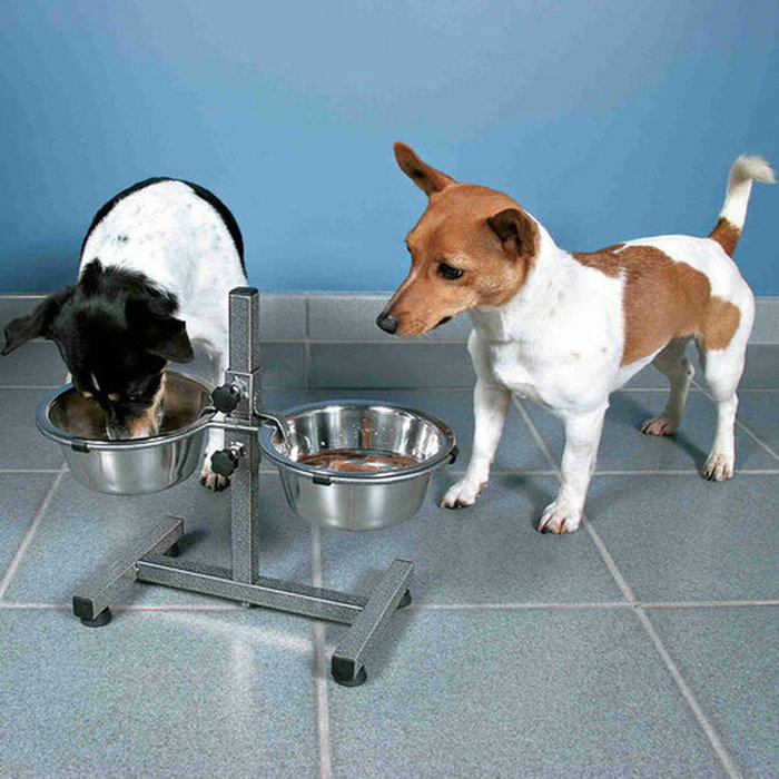 Trixie Bar à chien avec 2 écuelles en acier inoxydable de 0,75 l