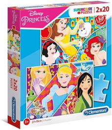 Clementoni Set Duo Supercolor Princesses Disney - 2 x 20 pièces