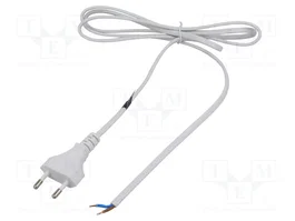 POS Câble d'alimentation H03VVH2-F blanc 1,6 m CEE 7/16 (C)