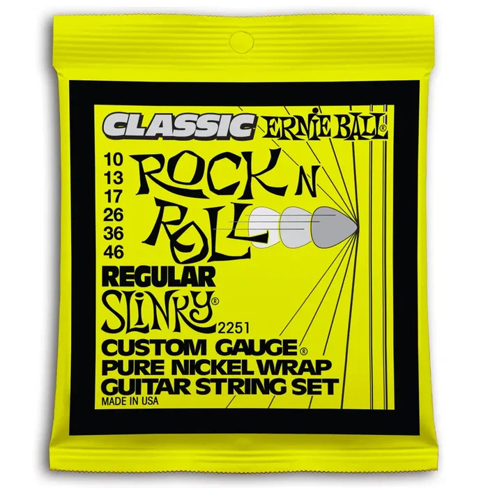 Ernie Ball Slinky Regular 10-46 Cordes pour Guitare Électrique Nickel Plated