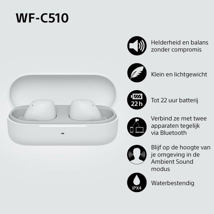Écouteurs in Ear Bluetooth Sony WFC510W Blanc