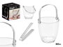 Vivalto Cubitera 800ml avec anse pince métal, verre transparent, dimensions 15x13x15 cm (Set de 12)