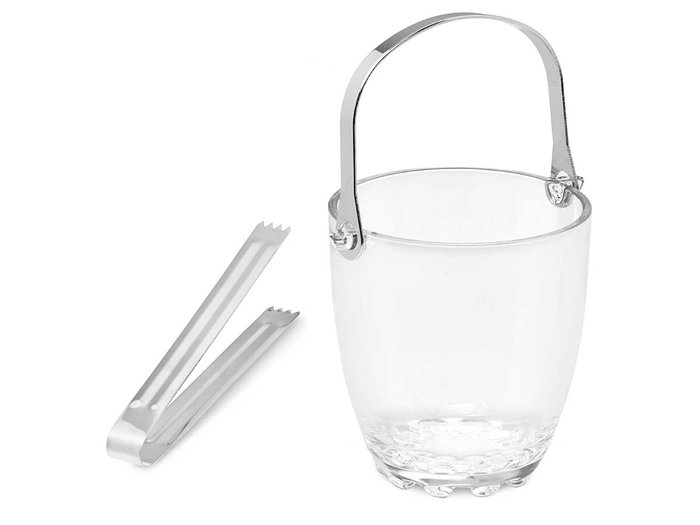 Vivalto Cubitera 800ml avec anse pince métal, verre transparent, dimensions 15x13x15 cm (Set de 12)