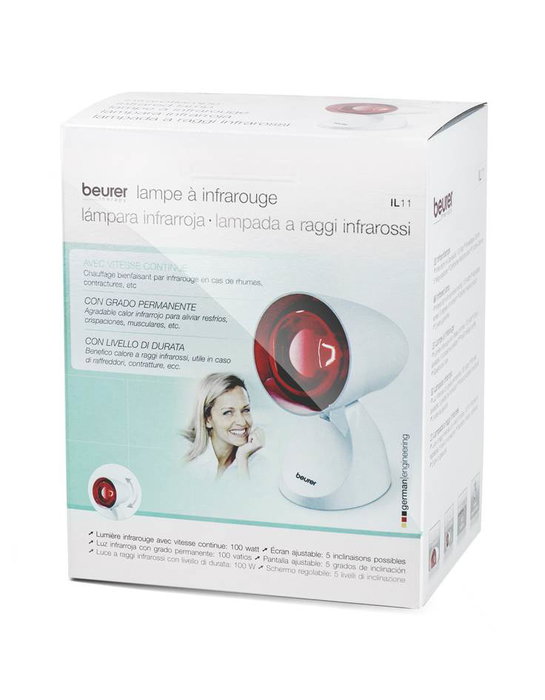 Beurer IL-11 Lampe infrarouge compacte avec intensité et inclinaison réglables - 5 niveaux - Pour récupération musculaire