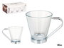 VIVALTO Taza Vidrio Con Asa Metal 140 ml Cortado Transparente-Plata