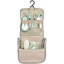 Beaba Trousse de toilette bébé 10 accessoires - Thermomètre, coupe-ongles, peigne, brosse, mouche-bébé - Format compact avec crochet - Vert sauge