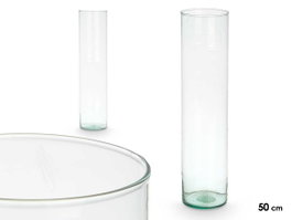 GIFTDECOR Vase Cylindre en Verre Recyclé Transparente 12x50cm (Lot de 4)