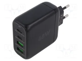 GOOBAY Chargeur USB GaN 68W Noir USB-A et USB-C PD