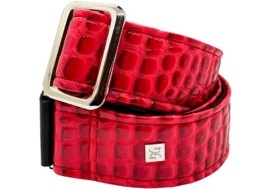 GETM Correa Guit/Bajo Aussie Gator Dragon Red - Sangle guitare basse en cuir synthétique rouge, ajustable jusqu'à 165 cm GETM Correa Guit/Bajo Aussie Gator Dragon Red - Sangle guitare basse en cuir synthétique rouge, ajustable jusqu'à 165 cm