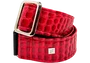 GETM Correa Guit/Bajo Aussie Gator Dragon Red - Sangle guitare basse en cuir synthétique rouge, ajustable jusqu'à 165 cm