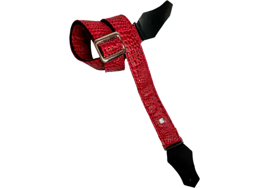 GETM Correa Guit/Bajo Aussie Gator Dragon Red - Sangle guitare basse en cuir synthétique rouge, ajustable jusqu'à 165 cm GETM Correa Guit/Bajo Aussie Gator Dragon Red - Sangle guitare basse en cuir synthétique rouge, ajustable jusqu'à 165 cm