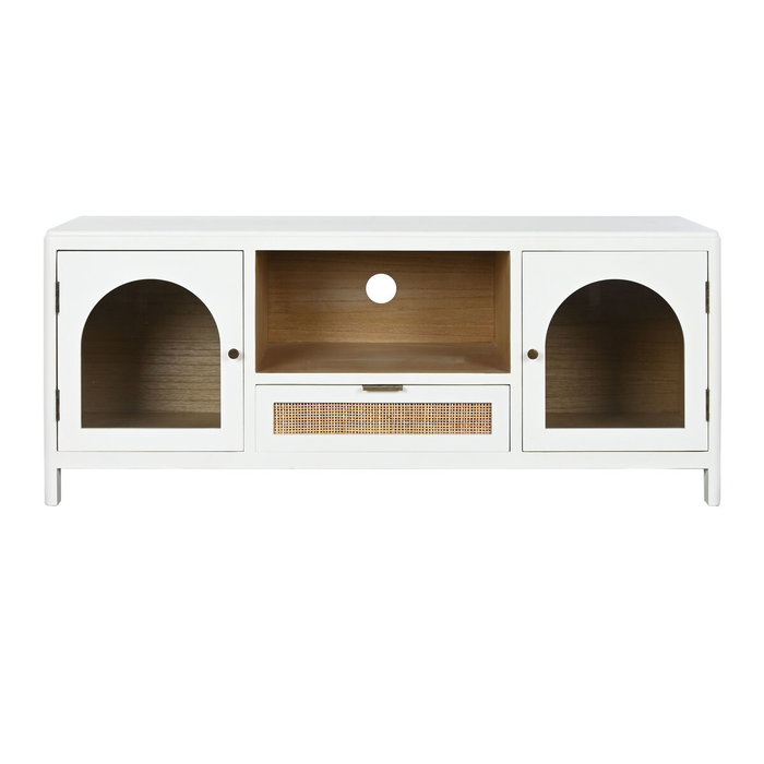 Meubles de télévision Home ESPRIT Blanc Verre Bois de paulownia 120 x 40 x 50 cm Meubles de télévision Home ESPRIT Blanc Verre Bois de paulownia 120 x 40 x 50 cm