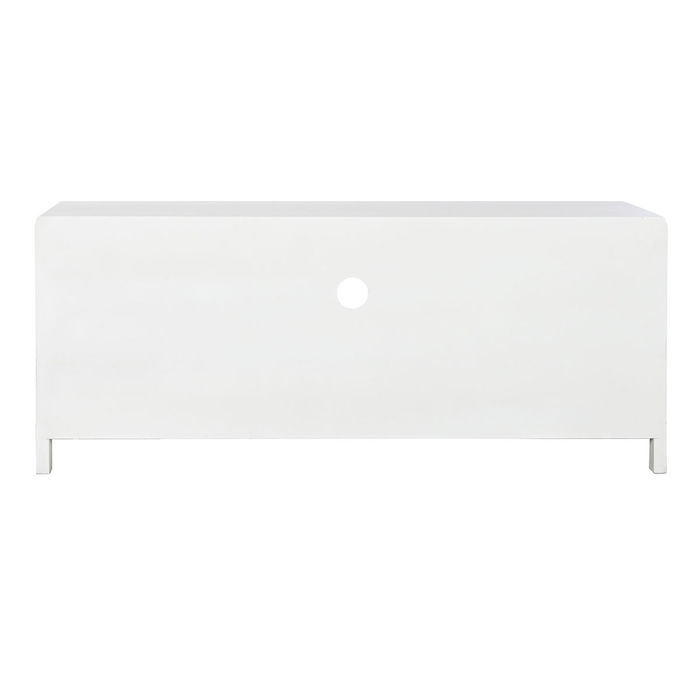 Meubles de télévision Home ESPRIT Blanc Verre Bois de paulownia 120 x 40 x 50 cm