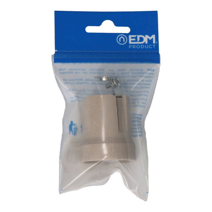 Edm Porte-lampe en porcelaine beige E27