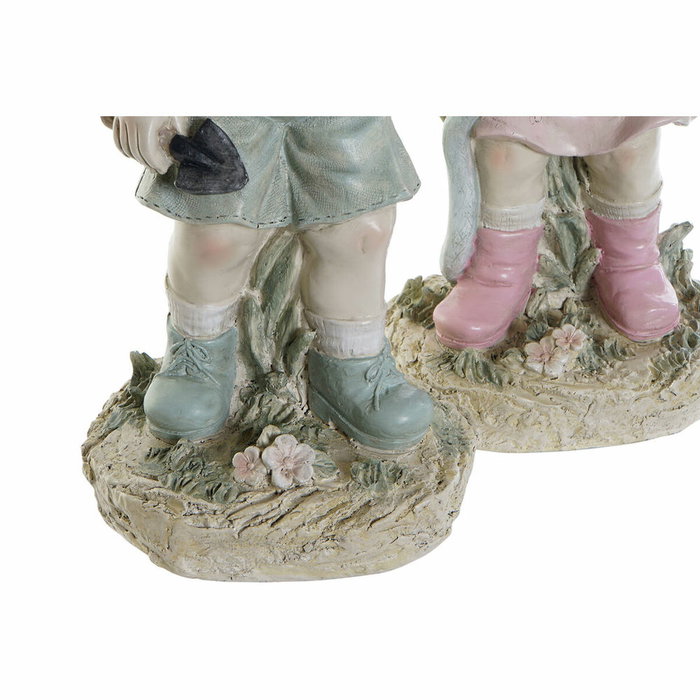 DKD Home Decor Figurine Décorative Enfant Bleu Rose (2 pcs)