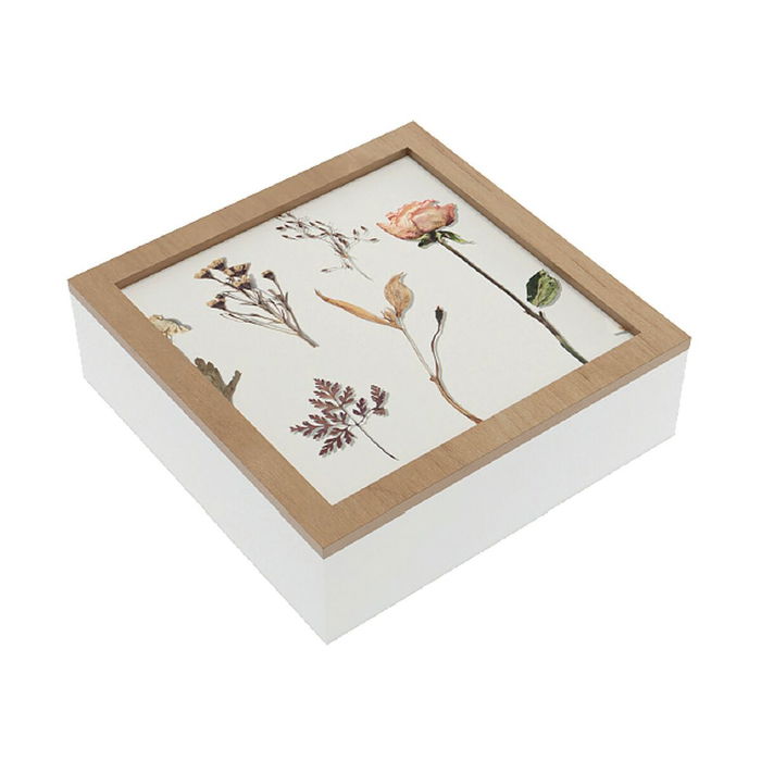 Boîte Décorative Versa Bois MDF Fleurs Boîte Décorative Versa Bois MDF Fleurs