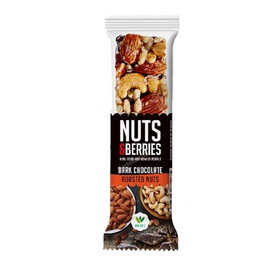 NUTS & BERRIES Barrita Choco Neg. F. Secos Tostados 40g