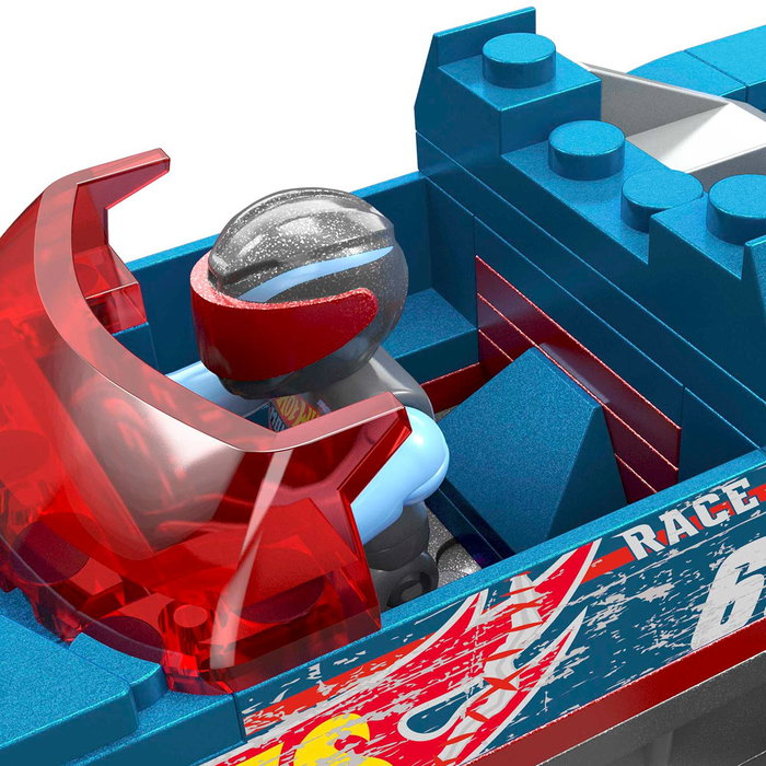 MEGA BLOKS - Hot Wheels Monster Truck Race Ace - Ensemble de construction avec fonction de crash et figurine conducteur - Hmm49 Mega Construx