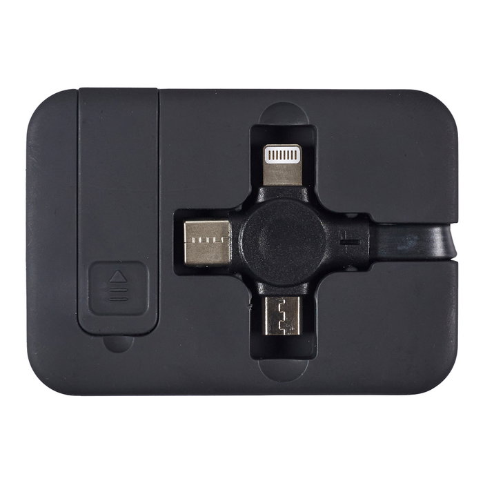 Be Mix Câble rétractable 3 en 1 avec Micro USB, USB-C et Lightning Be Mix Câble rétractable 3 en 1 avec Micro USB, USB-C et Lightning