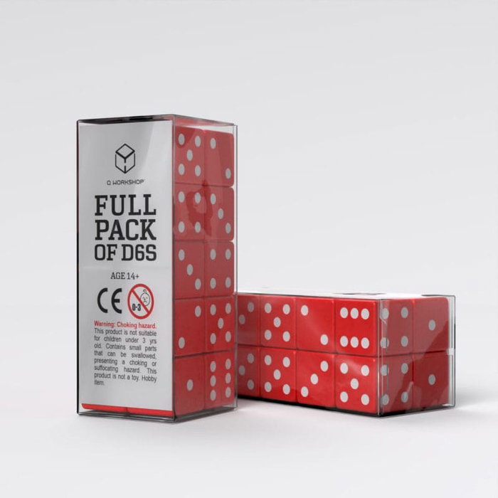 Q Workshop pack dés Full Pack D6 Rouge (20) Q Workshop pack dés Full Pack D6 Rouge (20)