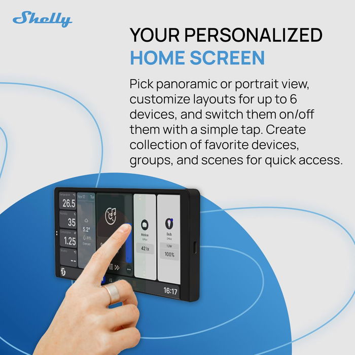 Panneau de contrôle Shelly WALL DISPLAY X2(BL)+BLUHT(BLK)