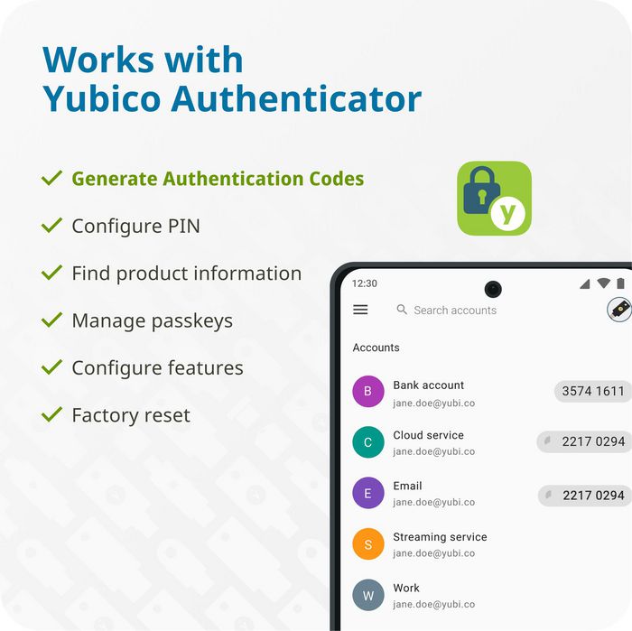 Yubico YubiKey 5C NFC Clé de sécurité USB-C (5060408462331)