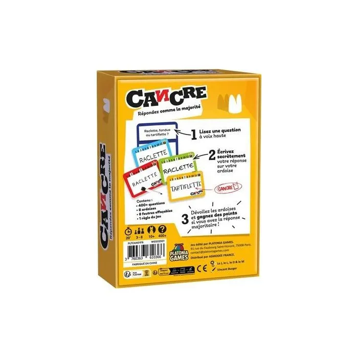 Asmodee Cancre - Jeu de société avec questions, 400 cartes, ardoises et feutres, langue française