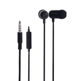 Fonestar X3 - N Écouteurs Intra-auriculaires avec Microphone, Aluminium, Câble Anti-nœuds, Jack 3,5 mm, Noir