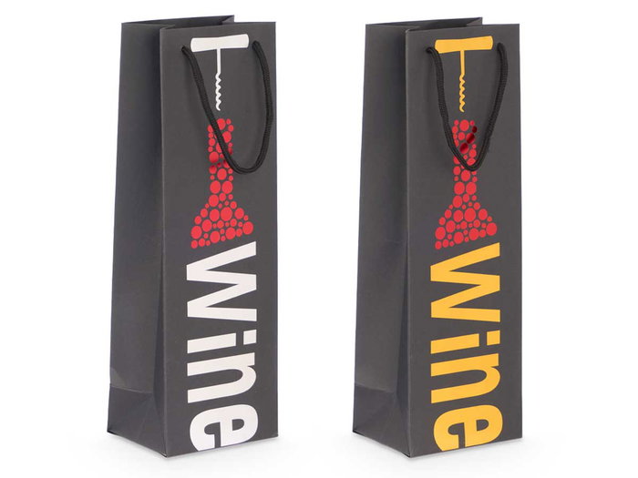 Kinvara Sac à vin assortis Wine - Carton, or, noir, argent - 36 cm (Set de 24)