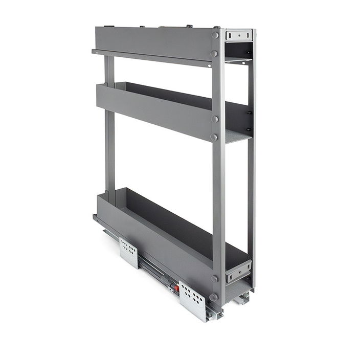 HERRAJES ALK Botellero Extraíble Bacan M150/M300 avec 2 Bandejas Finition Anthracite