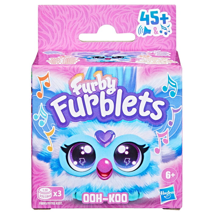Hasbro Mini Furby Ooh Koo Furblet - Jouet interactif 10 cm avec sons, musique et phrases en Furbish