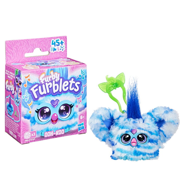 Hasbro Mini Furby Ooh Koo Furblet - Jouet interactif 10 cm avec sons, musique et phrases en Furbish