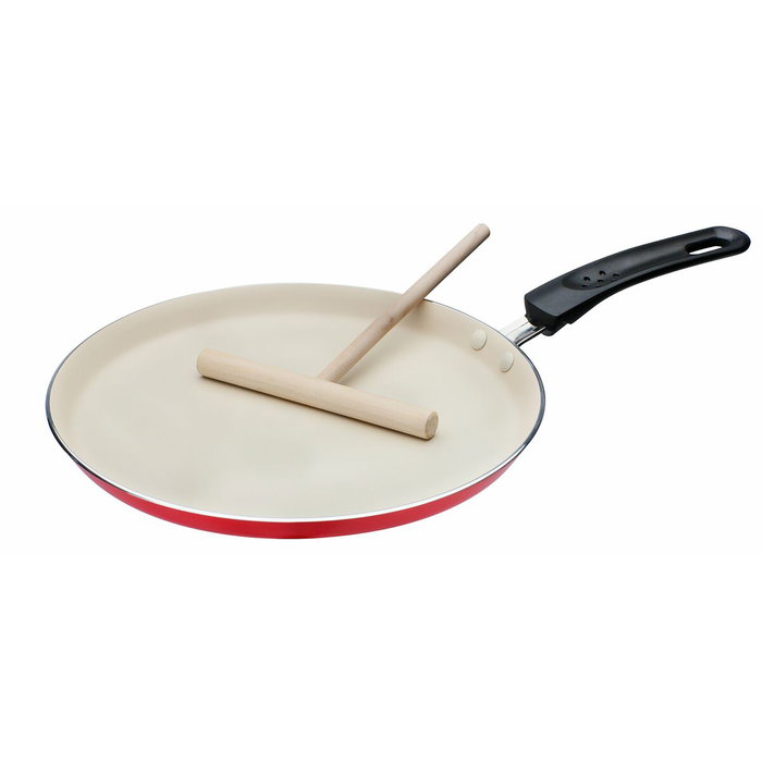 GSW Crêpière avec étaleur 26 cm rouge siliconé