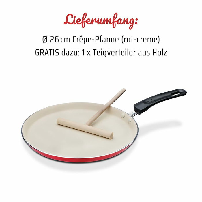 GSW Crêpière avec étaleur 26 cm rouge siliconé