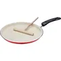 GSW - 456715 - Crêpière avec étaleur en aluminium 26 cm, extérieur rouge siliconé, compatible tous feux dont induction