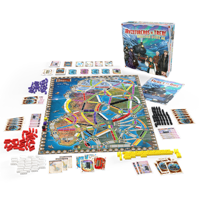 Asmodee DW720837 Jeu de société Aventuriers du Rail Aurora Boréal – Version espagnole – Jeu de plateau pour 2 à 5 joueurs