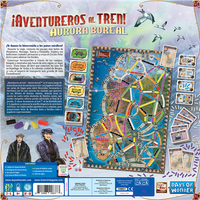 Asmodee DW720837 Jeu de société Aventuriers du Rail Aurora Boréal – Version espagnole – Jeu de plateau pour 2 à 5 joueurs